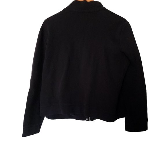 Ralph Lauren Moto Jacket Black Cotton L Large Zipper - Picture 9 of 11